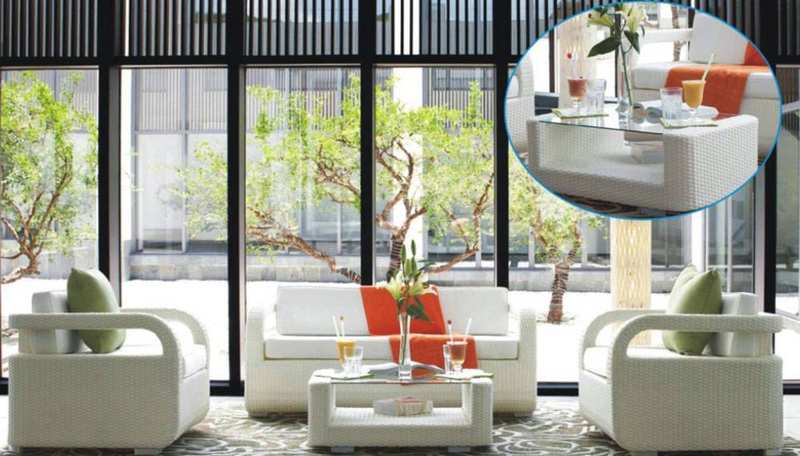 White Wicker Sofa Set