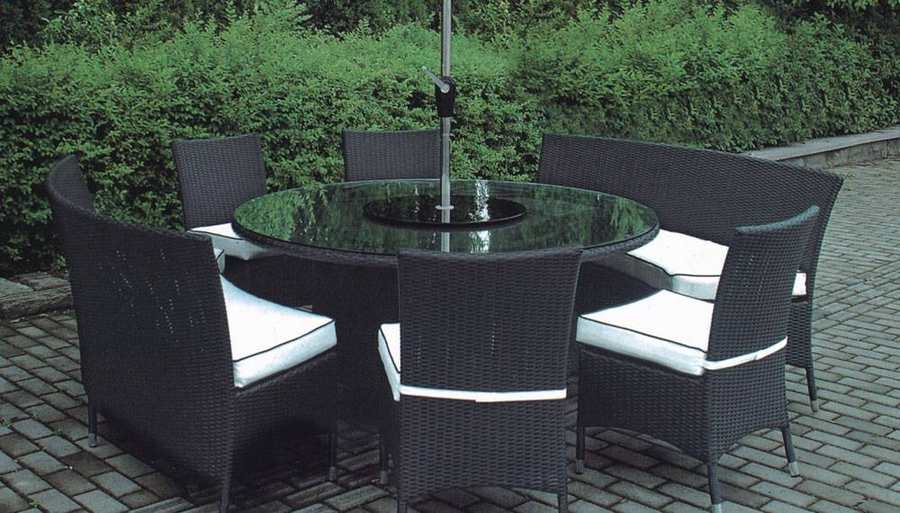 Round Wicker Dining Set